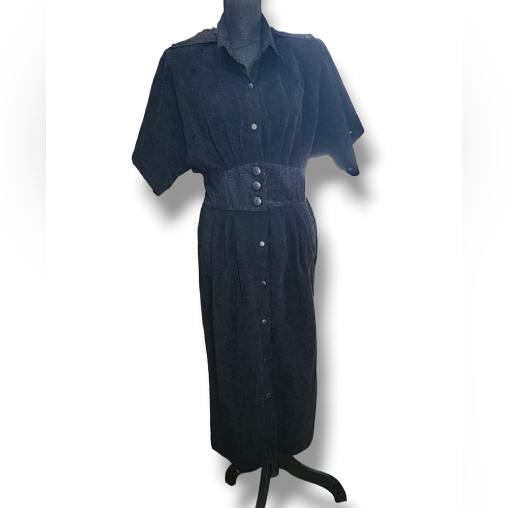 Vintage J.B. Too Button-down Dress in Black